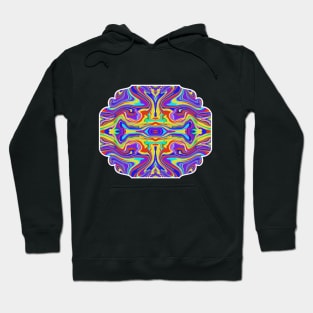 Rainbow Abstract Swirls Marbled Pattern Hoodie